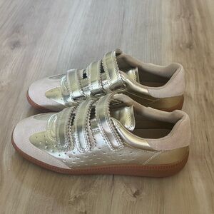Gold Shoes with Velcro Straps